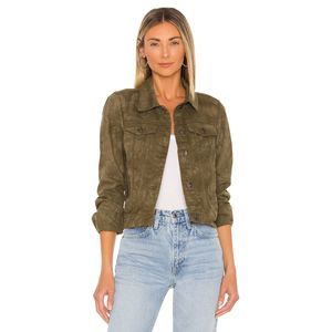 NEW XS Free People Rumors Denim Jacket Army Green Double T REVOLVE MSRP $98